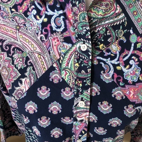 Lauren Ralph Lauren Paisley Print Non Iron Button Up Shirt Sz S - Picture 2 of 6